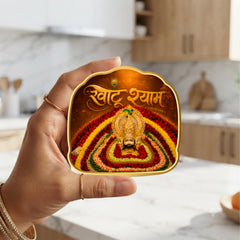Todfod Khatu Shyam Fridge Magnet | Wooden Khatu Shyam Ji Temple Souvenir Refrigerator Magnet | Rajasthan Spiritual Decorative Magnet for Kitchen, Home & Office | 3 Inch