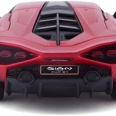Red sports car with 'Sian' branding on a white background