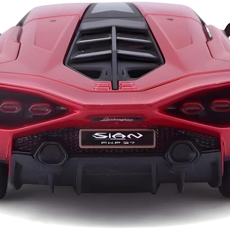 Red sports car with 'Sian' branding on a white background