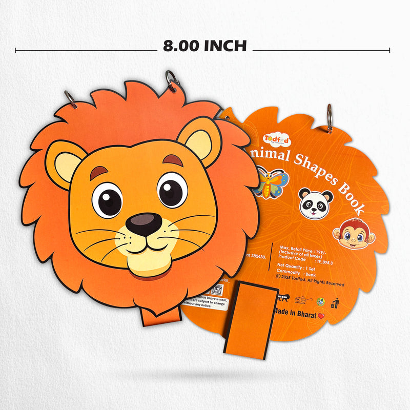 Todfod Lion Shape Writing Book for Kids | Fun Animal Shaped Handwriting Practice Workbook | Preschool Tracing & Drawing Activity Book | Early Learning Educational Book for Toddlers & Nursery Kids