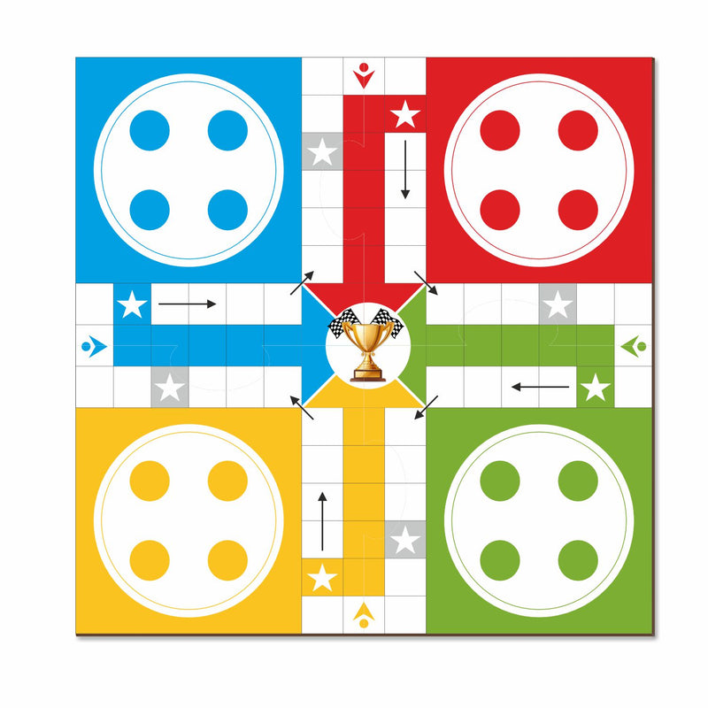 Doms Clapsjoy Ludo & Snakes and Ladders Board Game | 2-in-1 Family Game for Kids & Adults | Indoor Strategy & Fun Game with Dice and Playing Pawns | Family Game for Boys & Girls