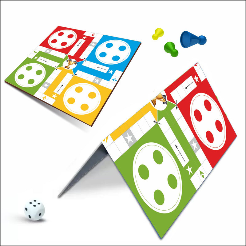 Doms Clapsjoy Ludo & Snakes and Ladders Board Game | 2-in-1 Family Game for Kids & Adults | Indoor Strategy & Fun Game with Dice and Playing Pawns | Family Game for Boys & Girls