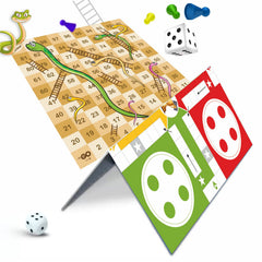Doms Clapsjoy Ludo & Snakes and Ladders Board Game | 2-in-1 Family Game for Kids & Adults | Indoor Strategy & Fun Game with Dice and Playing Pawns | Family Game for Boys & Girls