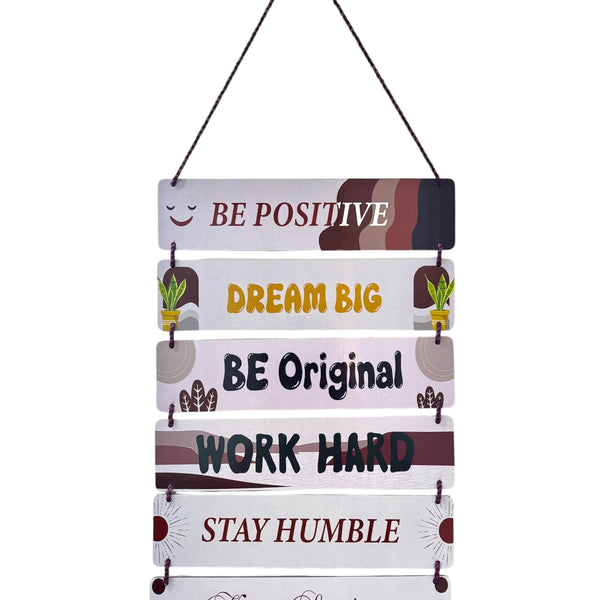 Motivational sign with inspirational quotes on a white background