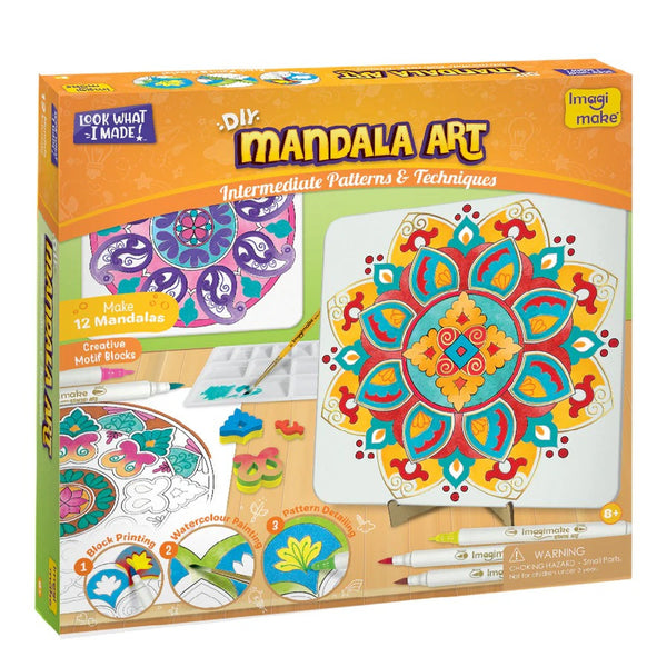 Imagimake Mandala Art Kit for Girls 9|12 | Coloring & Painting Art Kit Set with Water Brush Pen & Stamps | Crafts & Gifts for Kids Age 10|12