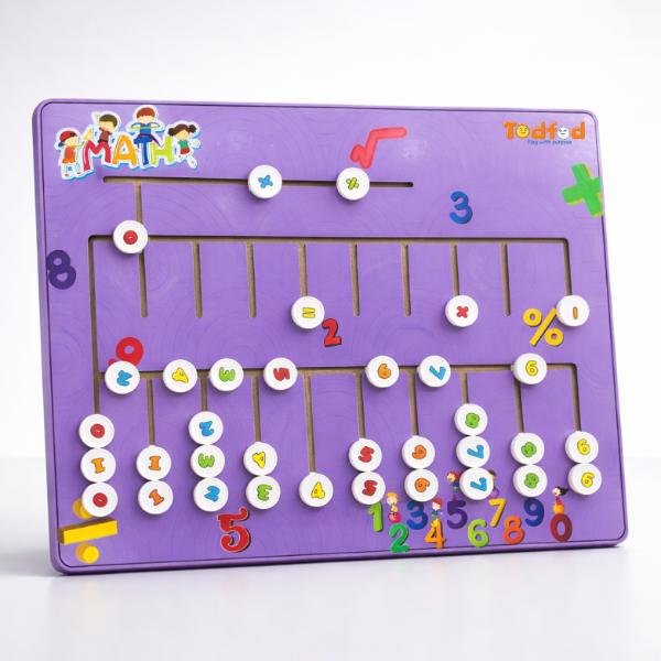 Todfod Wooden Math Maze Puzzle | Montessori Counting Board Game for Kids | Educational Number Learning Toy | 20-Piece Color Matching Puzzle for Toddlers 1+ Years