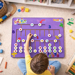 Todfod Wooden Math Maze Puzzle | Montessori Counting Board Game for Kids | Educational Number Learning Toy | 20-Piece Color Matching Puzzle for Toddlers 1+ Years