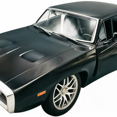 Black muscle car model on a white background