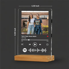 Smaran Personalized Spotify Music Frame | Custom Song Plaque with Photo | 6x8 Inch Acrylic Wooden Base Display for Couple Birthday Anniversary & Gift