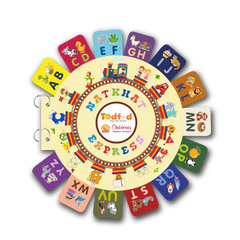 Todfod Natkhat Express Alphabet Learning Book for Kids, Fun Early Education A to Z Activity Book with Colorful Pictures | Durable Ring|Bound Activity Toy for Preschool Toddlers