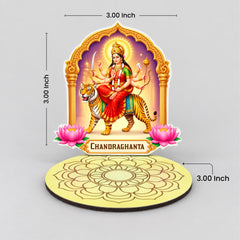 Todfod Navdurga Tea Light Holder Set of 9 – 9 Devi Wooden MDF Diya Candle Holders for Navratri & Durga Puja Decor