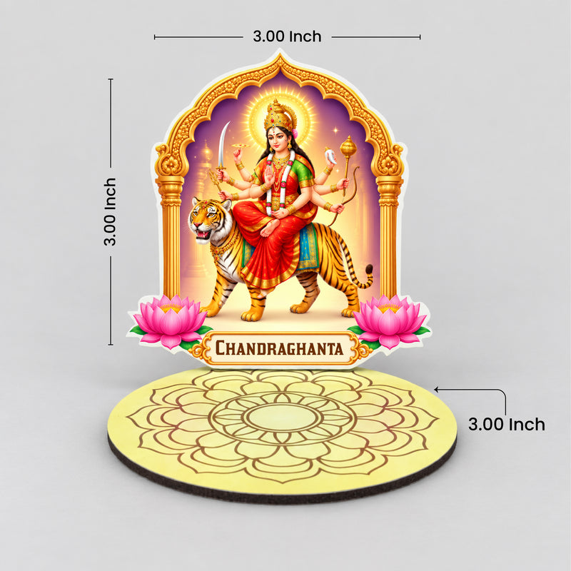 Todfod Navdurga Tea Light Holder Set of 9 – 9 Devi Wooden MDF Diya Candle Holders for Navratri & Durga Puja Decor