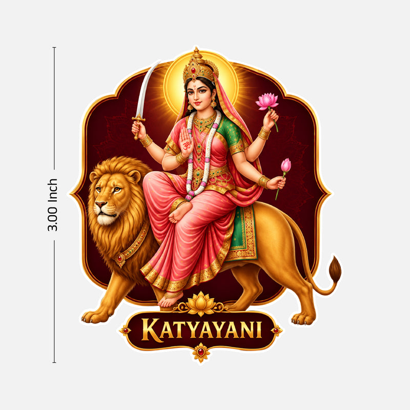 Todfod Navdurga Fridge Magnet Set of 9 – 9 Devi Navratri Wooden MDF Magnets for Fridge, Kitchen & Home Temple