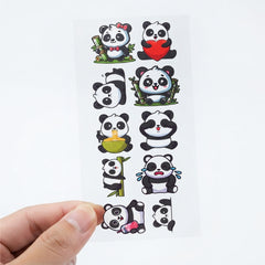 TodFod Panda DTF Heat Transfer Sticker Sheet | Cute Panda Cartoon Iron-On Transfers for T-Shirts, Hoodies, Bags & Fabric DIY Crafts | 11 x 4 Inch