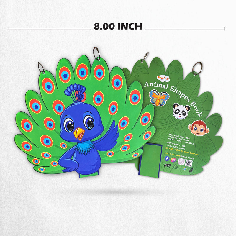 Todfod Peacock Shape Writing Book for Kids | Animal Shaped Handwriting Practice Workbook | Preschool Tracing & Drawing Activity Book | Early Learning Educational Book for Toddlers & Nursery Kids