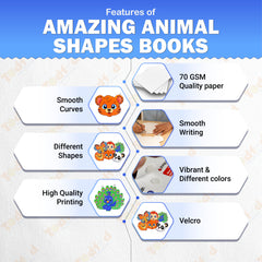 Todfod Peacock Shape Writing Book for Kids | Animal Shaped Handwriting Practice Workbook | Preschool Tracing & Drawing Activity Book | Early Learning Educational Book for Toddlers & Nursery Kids