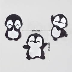 TodFod Penguin Wall Hanging Decor | 8x8 Inch Cute Cartoon Penguin Trio MDF Wood Wall Art