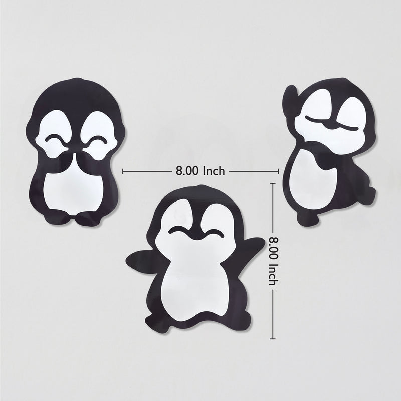 TodFod Penguin Wall Hanging Decor | 8x8 Inch Cute Cartoon Penguin Trio MDF Wood Wall Art