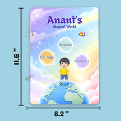 Children's book cover with a colorful design and text on a blue background