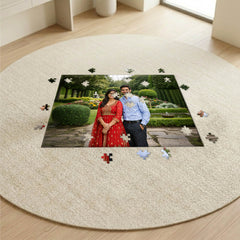 Smaran Personalized Couple Jigsaw Puzzle | Custom Photo Garden Fountain Scene | 18x12 Inch Wooden Puzzle | Romantic Anniversary Valentine Gift & Family Fun Activity
