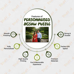 Smaran Personalized Couple Jigsaw Puzzle | Custom Photo Garden Fountain Scene | 18x12 Inch Wooden Puzzle | Romantic Anniversary Valentine Gift & Family Fun Activity