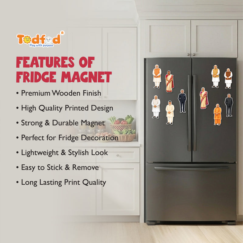TodFod Politician Members Fridge Magnet Set of 10 | 3 Inch Famous Political Leaders & Icons MDF Wood Magnets