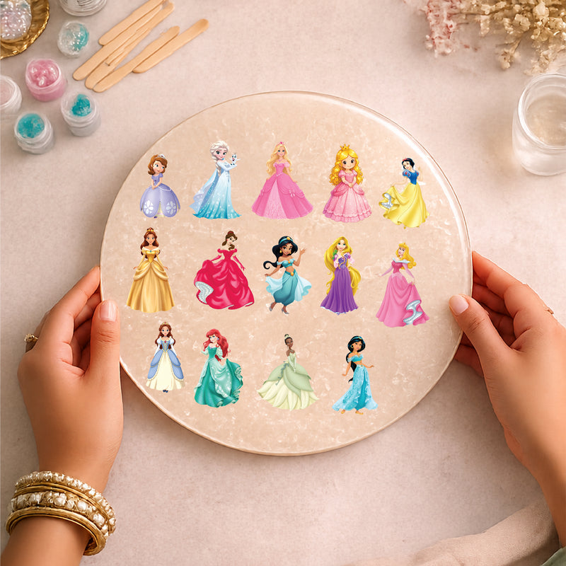 Todfod Princess DTF Transfer Sticker Sheet | 4x11 Inch Premium Heat Transfer Film for T-Shirts, Hoodies, Bags & DIY Fabric Printing