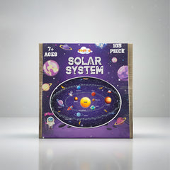 Todfod Outer Space Solar System 105-Piece Jigsaw Puzzle for Kids – Educational Floor Puzzle with Flashcards