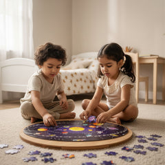 Todfod Outer Space Solar System 105-Piece Jigsaw Puzzle for Kids – Educational Floor Puzzle with Flashcards