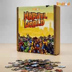 Todfod Wooden Marvel Avengers 160-Piece Panorama Jigsaw Puzzle for Kids – Educational Superhero Puzzle Toy