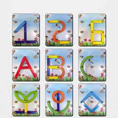 TodFod Alphanumeric Wooden Puzzle | 28 Pcs Letters, Numbers & Shapes Board | Montessori Learning Toy for Toddlers Ages 2-5 | Safe & Non-Toxic Wood