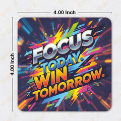 Smaran Motivational Quote Theme MDF Wooden Tea Coffee Coasters Set of 6 | 4x4 Inch Reusable Table Drink Coasters with Inspiring Text | Heat Resistant Cup Mats for Home Office Desk Decor & Gifts