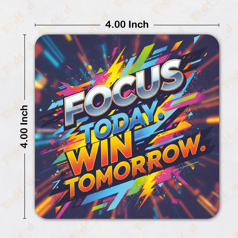 Smaran Motivational Quote Theme MDF Wooden Tea Coffee Coasters Set of 6 | 4x4 Inch Reusable Table Drink Coasters with Inspiring Text | Heat Resistant Cup Mats for Home Office Desk Decor & Gifts