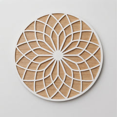 Todfod Wooden Lotus Mandala Rangoli for Floor Decoration Reusable MDF Rangoli for Diwali Home Entrance Pooja Festival Decor 12 Inch