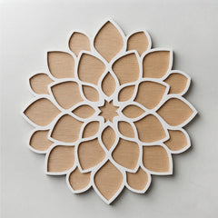 Todfod Wooden Lotus Flower Rangoli for Floor Decoration Reusable MDF Rangoli for Diwali Home Entrance Pooja Festival Decor 12 Inch