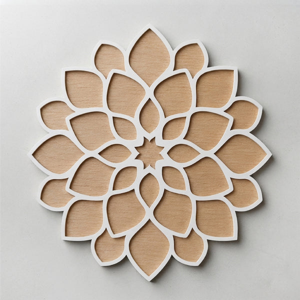 Todfod Wooden Lotus Flower Rangoli for Floor Decoration Reusable MDF Rangoli for Diwali Home Entrance Pooja Festival Decor 12 Inch