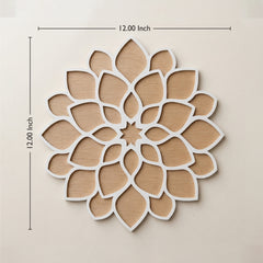 Todfod Wooden Lotus Flower Rangoli for Floor Decoration Reusable MDF Rangoli for Diwali Home Entrance Pooja Festival Decor 12 Inch