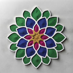 Todfod Wooden Lotus Flower Rangoli for Floor Decoration Reusable MDF Rangoli for Diwali Home Entrance Pooja Festival Decor 12 Inch