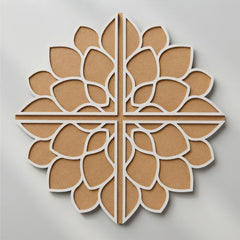 Todfod Wooden Lotus Rangoli for Floor Decoration Reusable MDF Rangoli for Diwali Home Entrance Pooja Festival Decor 12 Inch
