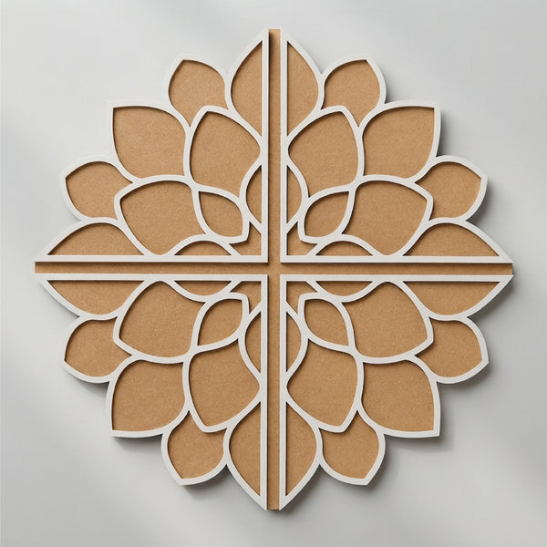 Todfod Wooden Lotus Rangoli for Floor Decoration Reusable MDF Rangoli for Diwali Home Entrance Pooja Festival Decor 12 Inch