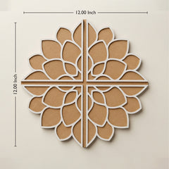 Todfod Wooden Lotus Rangoli for Floor Decoration Reusable MDF Rangoli for Diwali Home Entrance Pooja Festival Decor 12 Inch