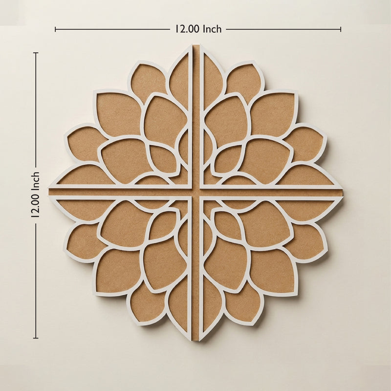 Todfod Wooden Lotus Rangoli for Floor Decoration Reusable MDF Rangoli for Diwali Home Entrance Pooja Festival Decor 12 Inch
