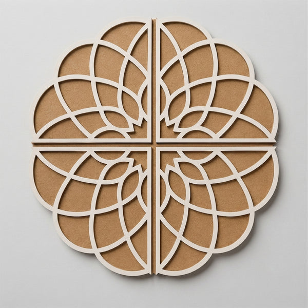 Todfod Wooden Floral Mandala Rangoli for Floor Decoration Reusable MDF Rangoli for Diwali Home Entrance Pooja Festival Decor 12 Inch