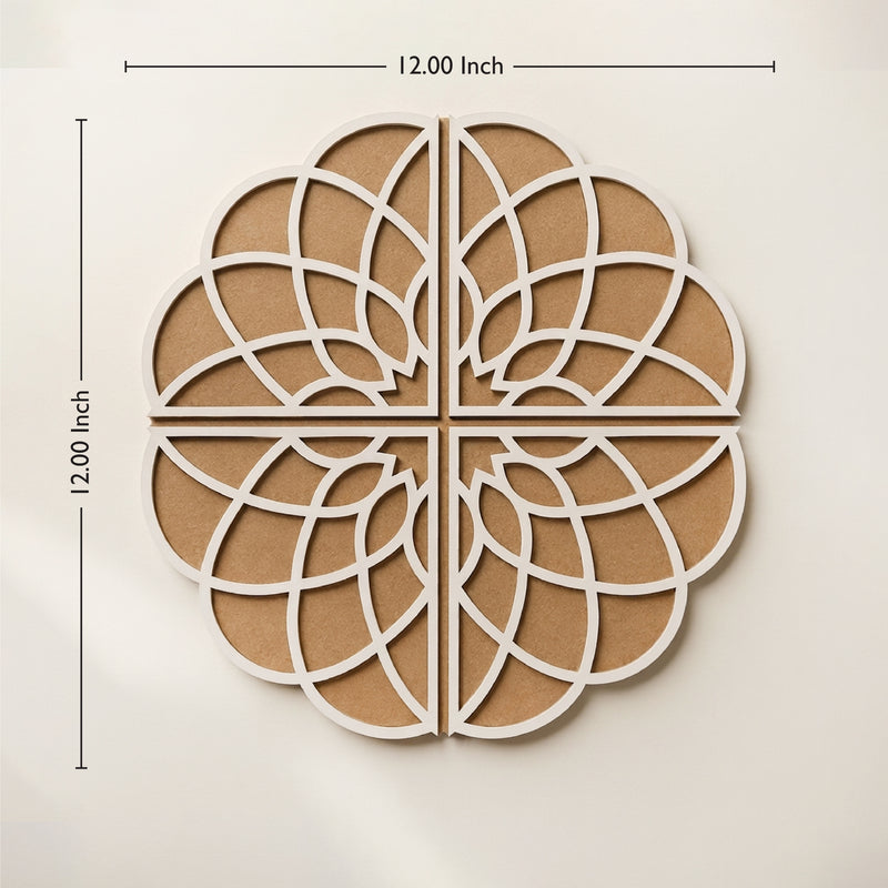 TodFod Wooden Diya Floral Mandala Rangoli (Design 2), 12 Inch – Reusable MDF Floor Decoration for Diwali, Pooja & Home Entrance Decor