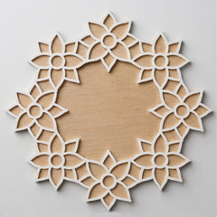 Todfod Wooden Floral Ring Rangoli for Floor Decoration Reusable MDF Rangoli for Diwali Pooja Home Entrance Festival Decor 12 Inch