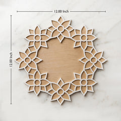 Todfod Wooden Floral Ring Rangoli for Floor Decoration Reusable MDF Rangoli for Diwali Pooja Home Entrance Festival Decor 12 Inch