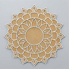 Todfod Wooden Mandala Rangoli for Floor Decoration Reusable MDF Rangoli for Diwali Home Entrance Pooja Festival Decor 12 Inch