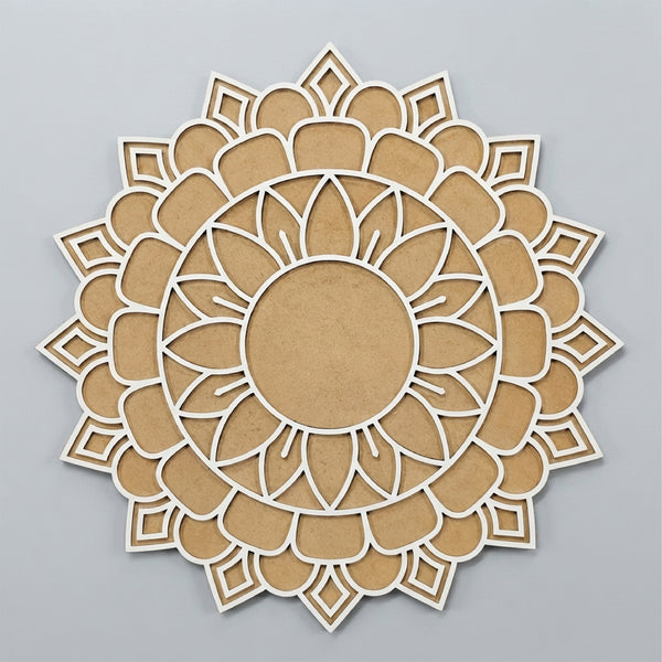 Todfod Wooden Mandala Rangoli for Floor Decoration Reusable MDF Rangoli for Diwali Home Entrance Pooja Festival Decor 12 Inch