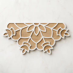 Todfod Wooden Floral Rangoli for Floor Decoration Reusable MDF Rangoli for Diwali Pooja Home Entrance Festival Decor 12 Inch