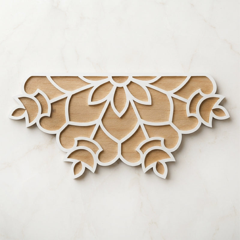 Todfod Wooden Floral Rangoli for Floor Decoration Reusable MDF Rangoli for Diwali Pooja Home Entrance Festival Decor 12 Inch